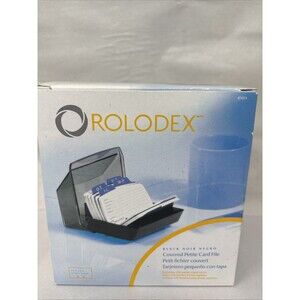 NEW Rolodex Black Covered Petit Card File And Cards (2 1/2” X 4”) #67071 Vintage